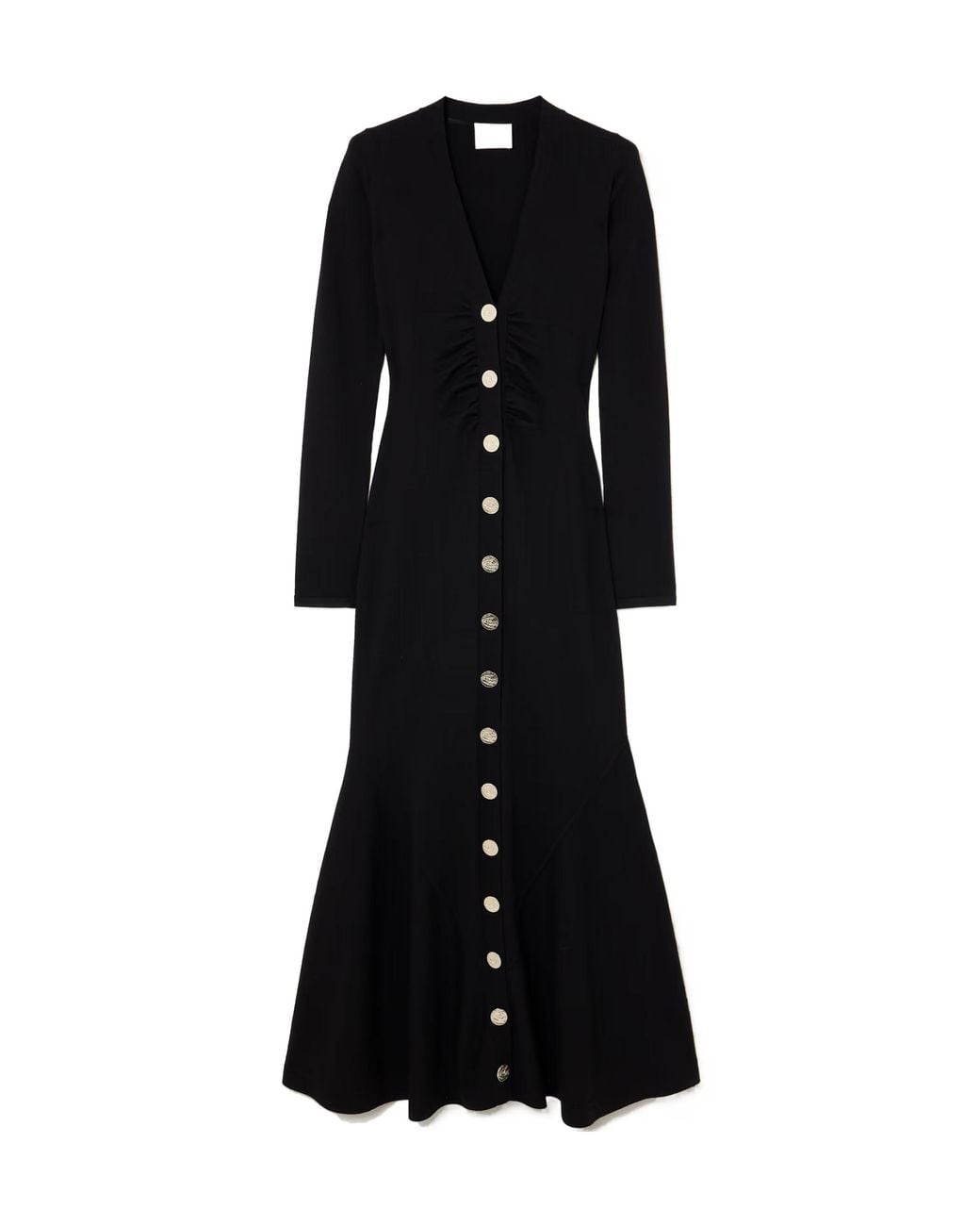 Galvan Black Embellished Merino Wool-Blend Maxi Dress