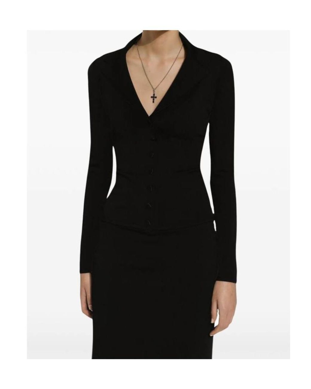 Dolce & Gabbana Black Logo Plaque Single-Breasted Blazer