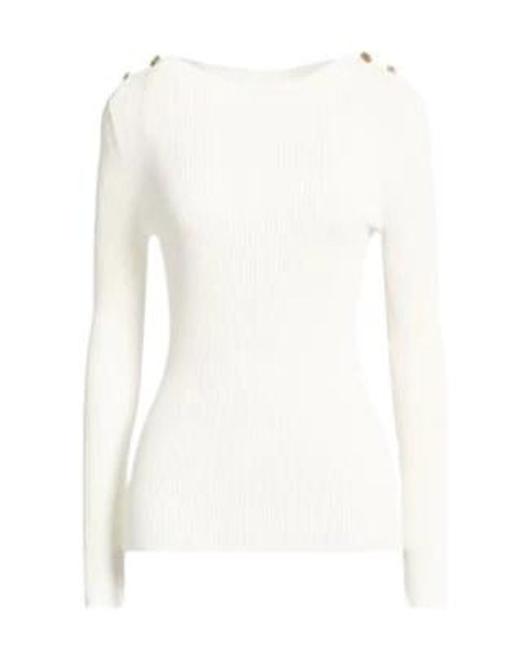 Max Mara White Ribbed Knit Top