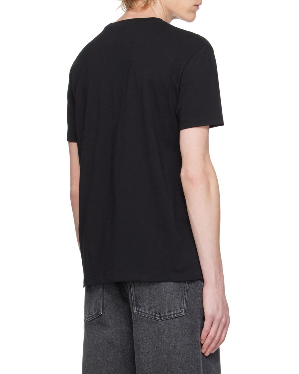 Valentino Black Logo Embroidered Crewneck T-Shirt for men