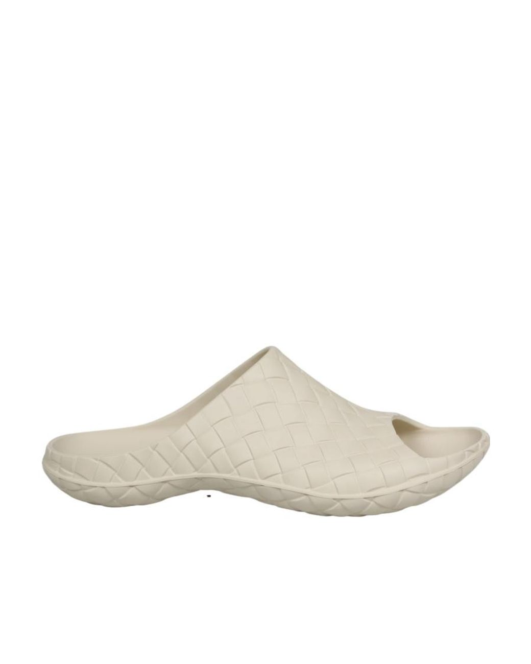 Bottega Veneta White Intreccio Slip-On Slides for men