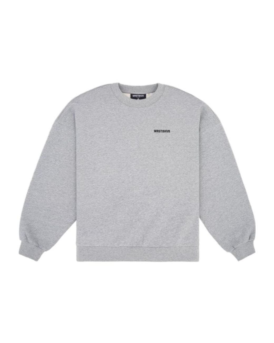 WRSTBHVR Gray Neni Logo-Embroidered Crew-Neck Sweatshirt for men