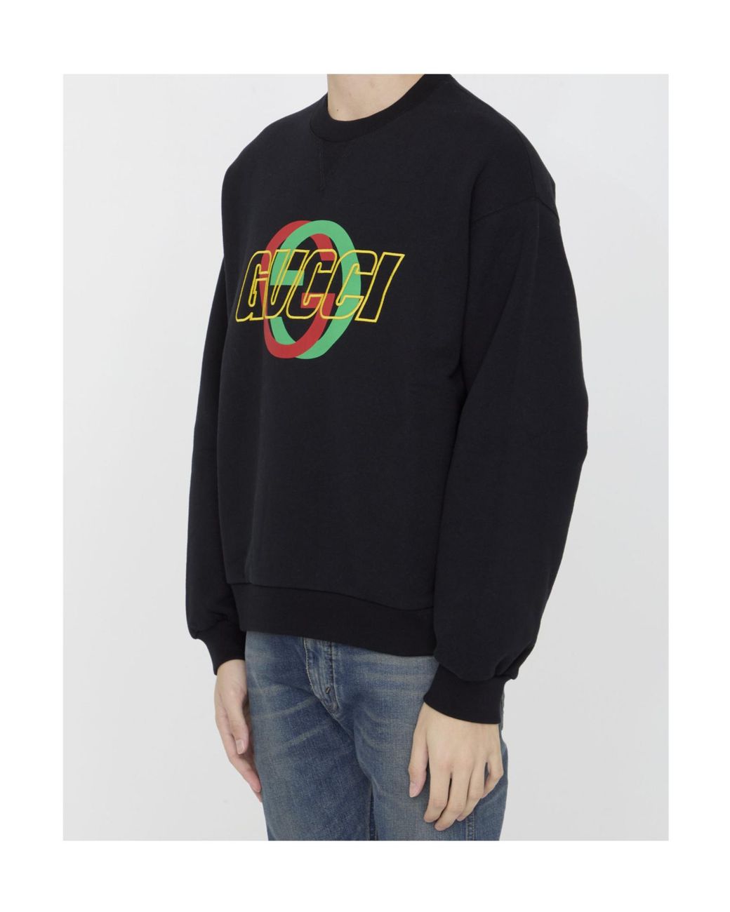 Gucci Black Cotton Jersey Sweatshirt With Embroidery, Ready-To-Wear for men