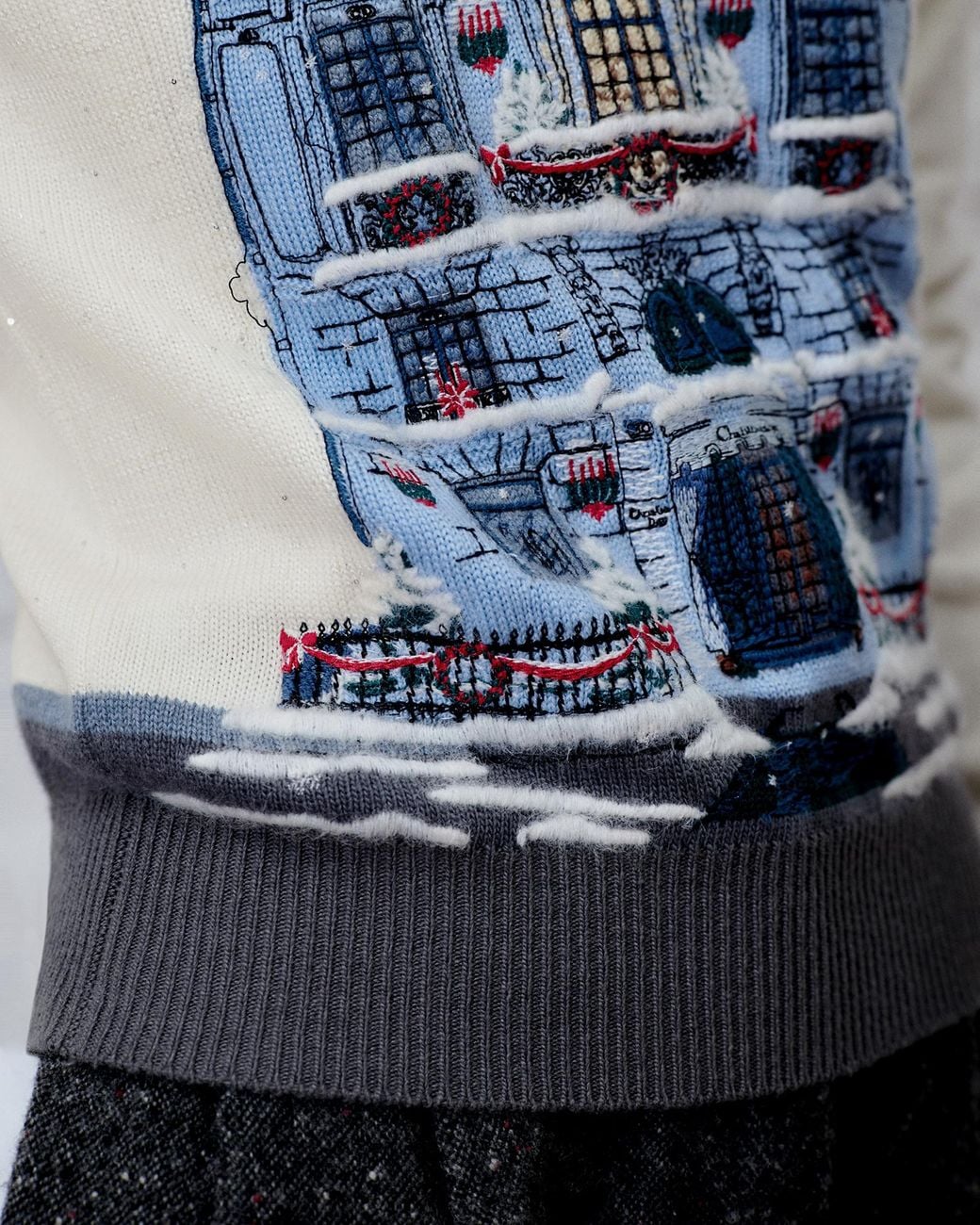 Dior Blue Embroidered Sweater