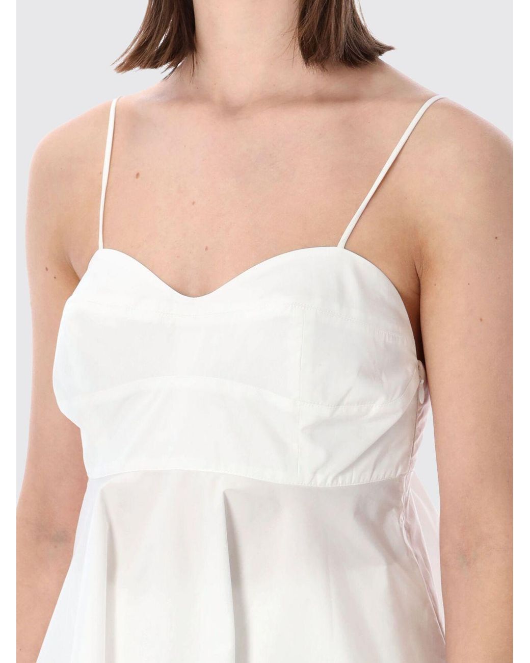 Rohe White Pleated Bustier Top