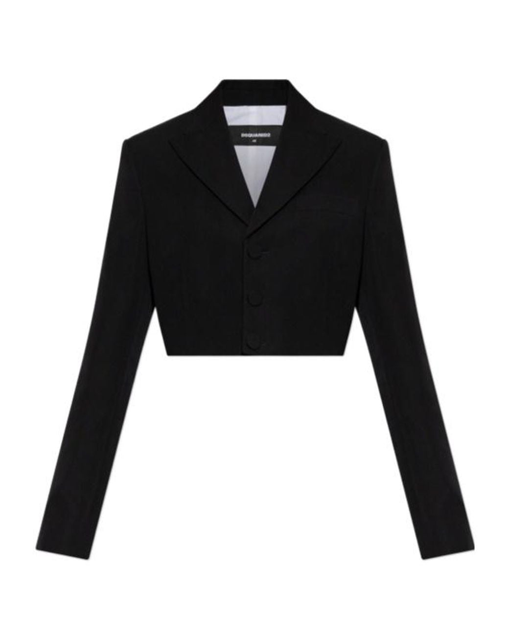 DSquared² Black Single-Breasted Cropped Blazer