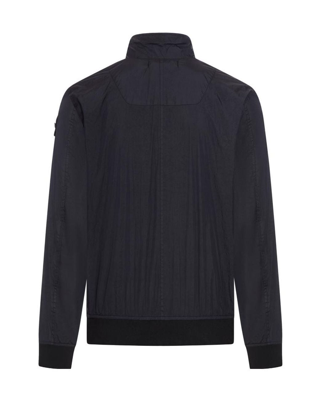 Stone Island Blue High-Neck Zipped Jacket for men