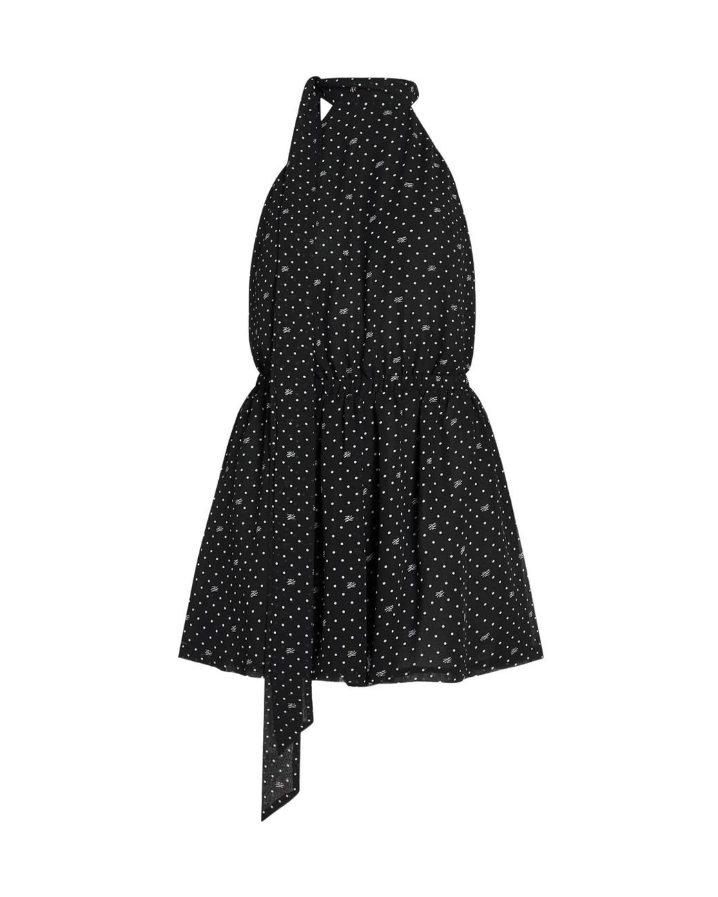 Karl Lagerfeld Black Polka-Dot Halter-Neck Playsuit