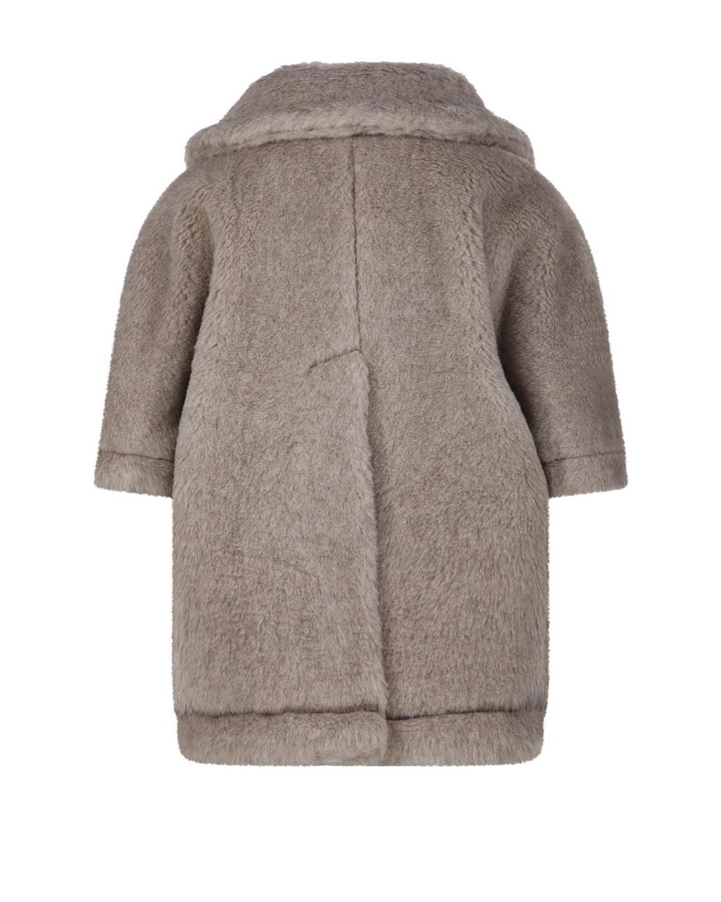 Max Mara Gray Corvino4 Button-Up Short-Sleeved Coat