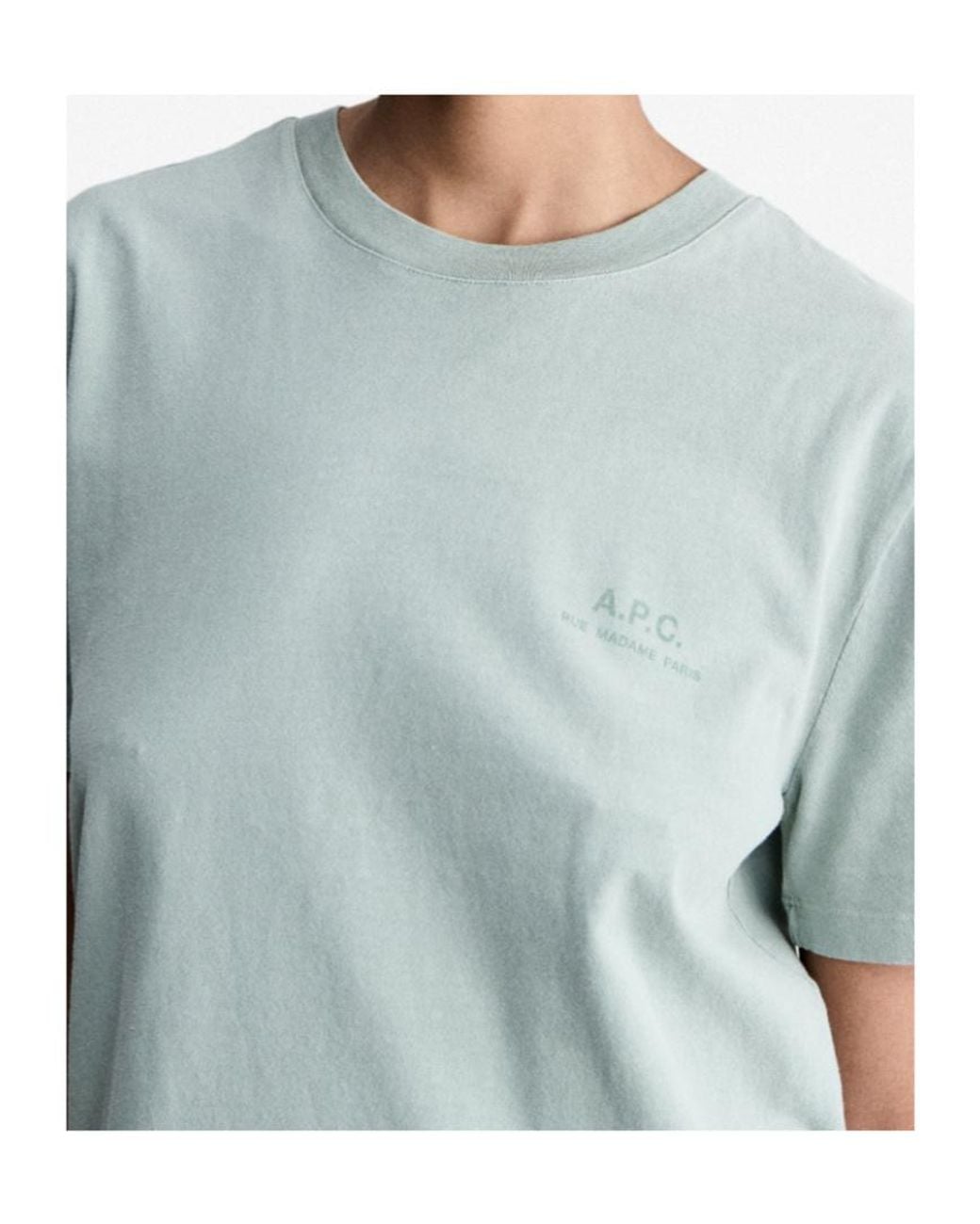 A.P.C. Green Logo-Print Cotton T-Shirt
