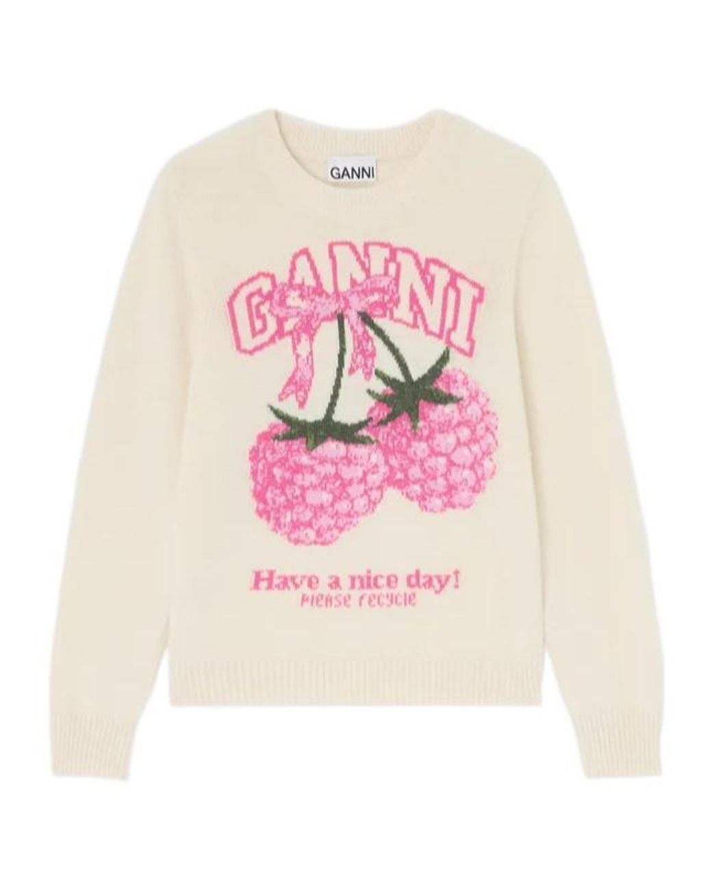 Ganni Pink Graphic Jumper