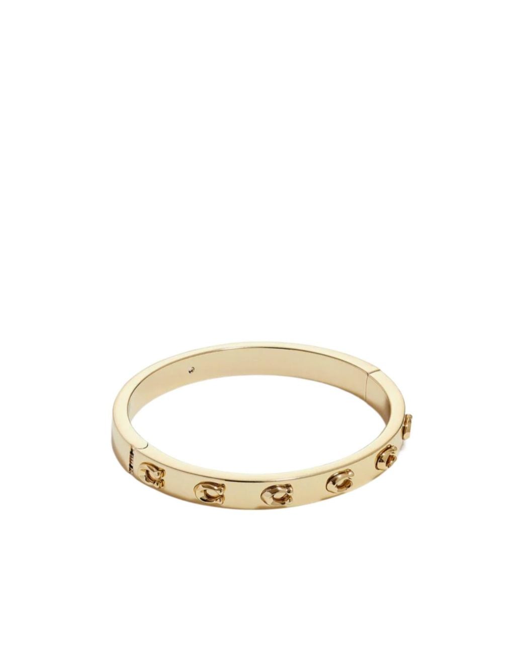 COACH White Signature C Hinged Bangle Bracelet