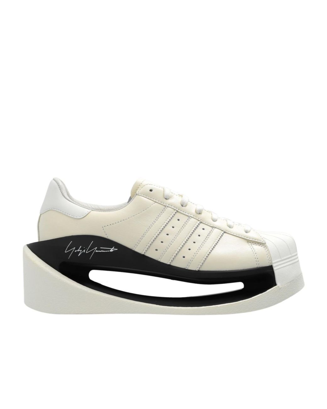 Y-3 White Gendo Superstar Leather Sneakers for men