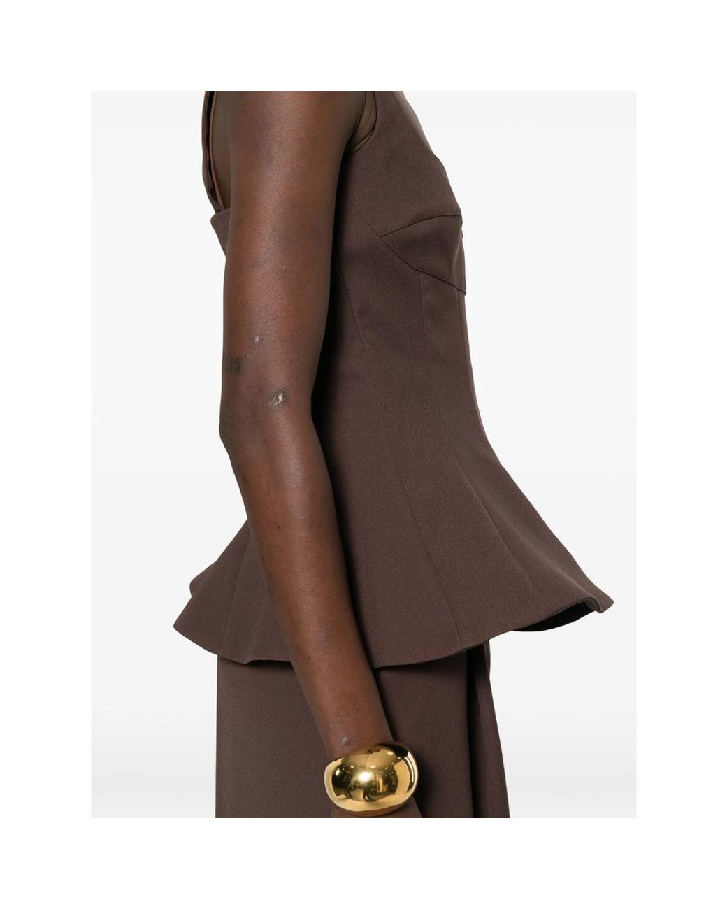 Stine Goya Brown Square-Neck Top