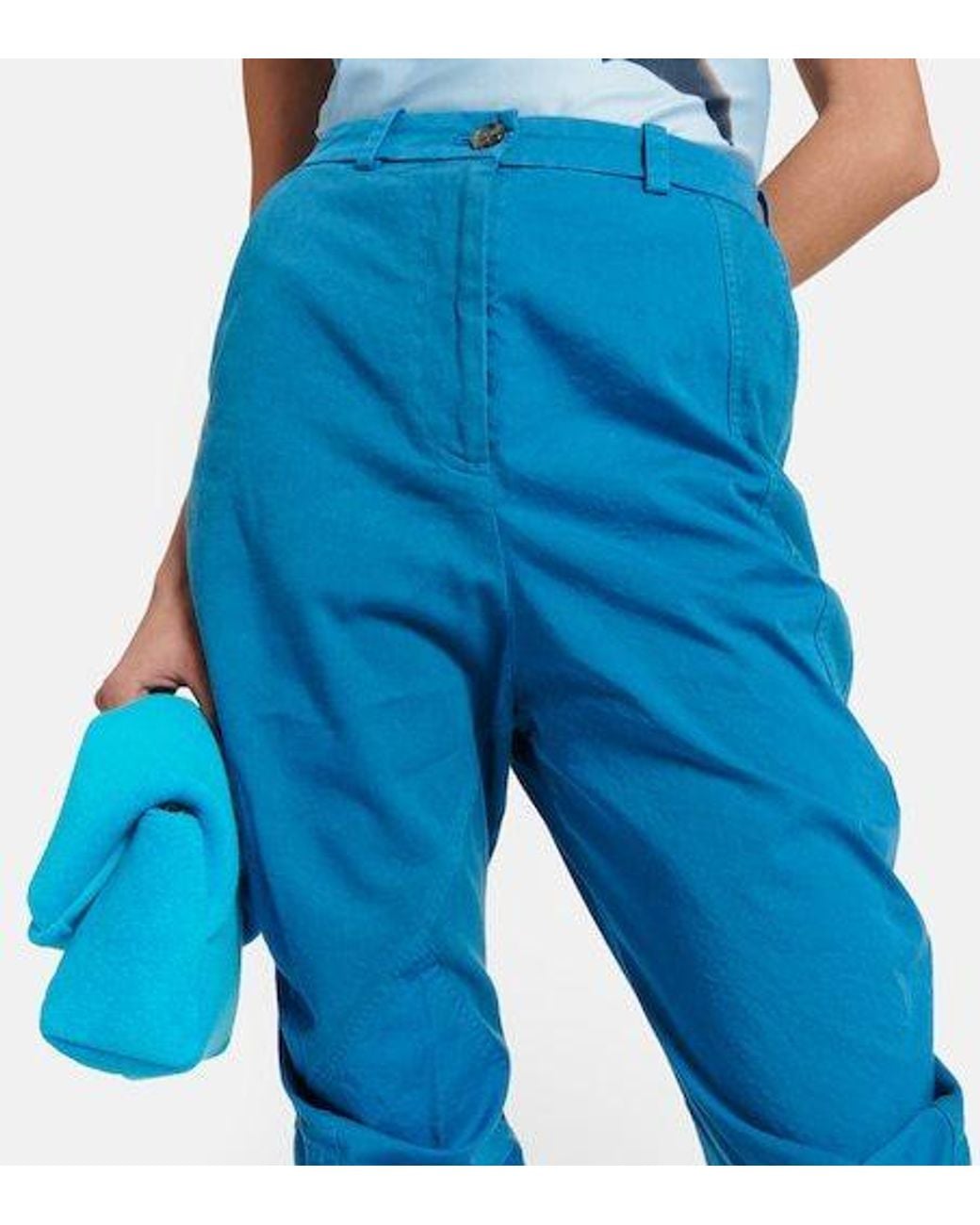 J.W. Anderson Blue Twisted High-Waisted Casual Pants