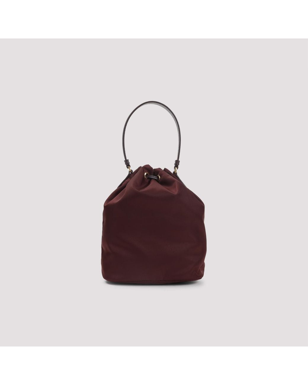 Prada Red Re-Nylon Triangle-Logo Drawstring Bucket Bag