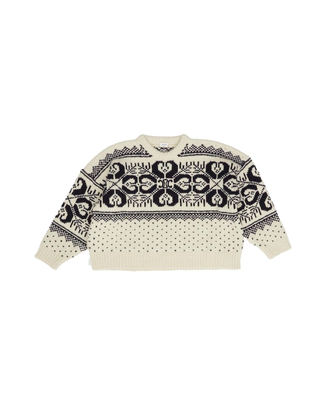Céline White Crew Neck Sweater