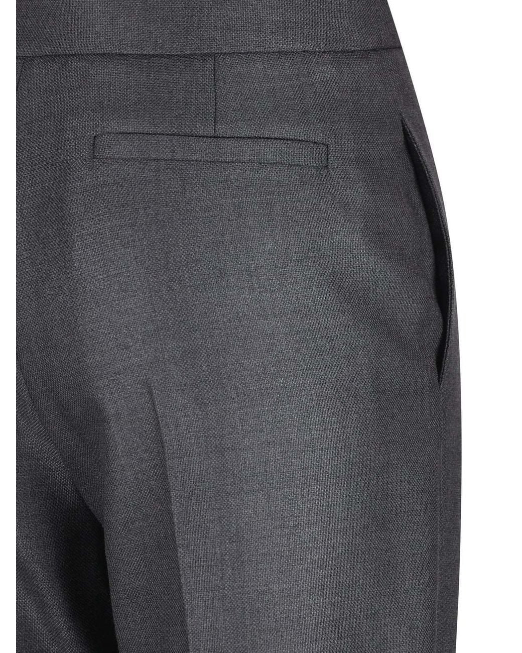 Valentino Gray Pleated Straight-Leg Pants