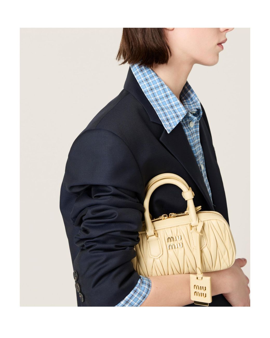 Miu Miu Metallic Arcadie Matelassé Nappa Leather Mini-Bag