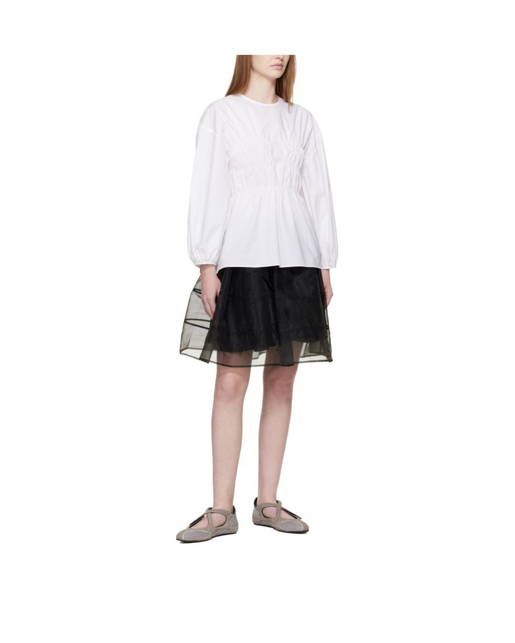 CECILIE BAHNSEN White Long-Sleeved Top
