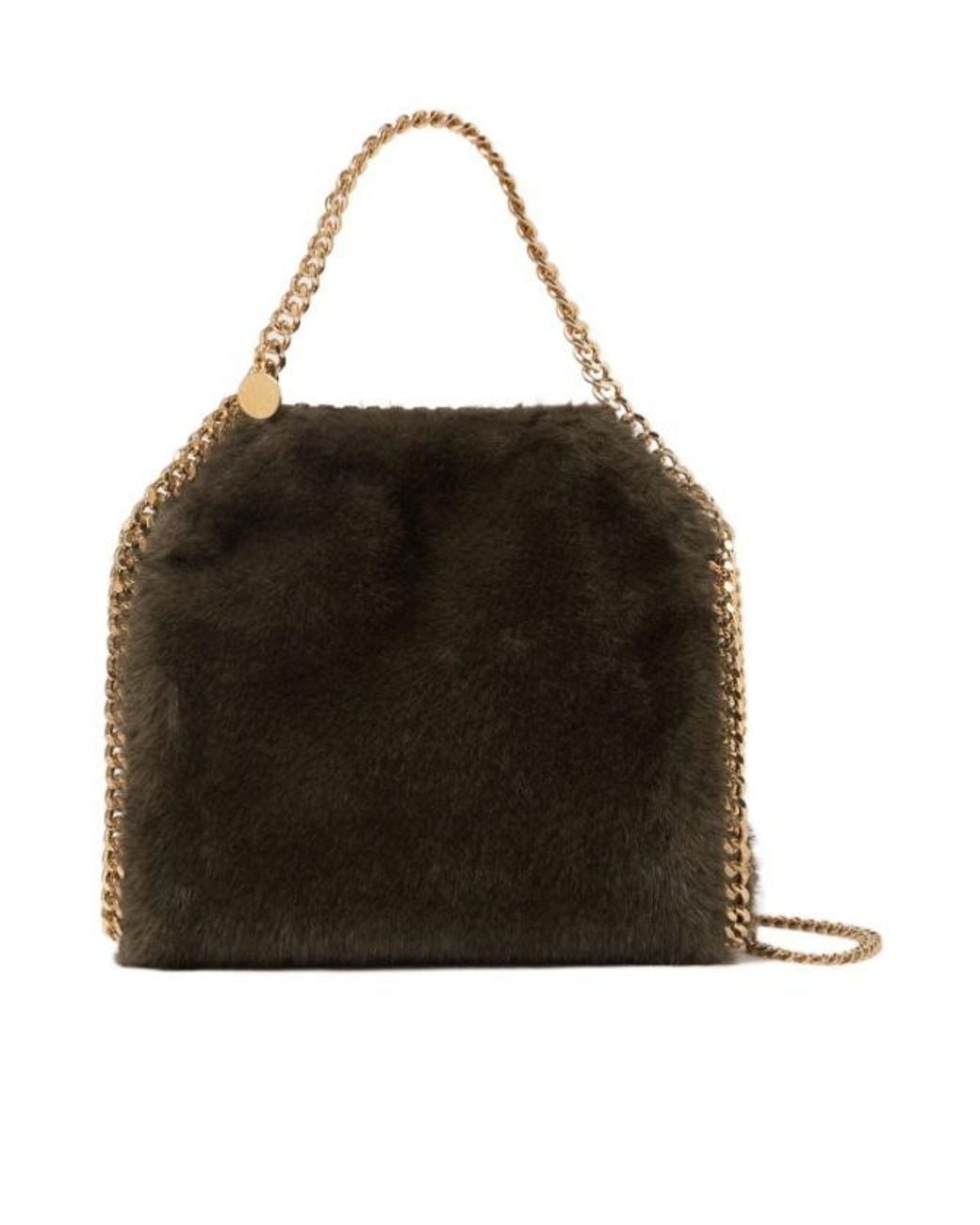 Stella McCartney Black Falabella Mink Mini Tote Bag
