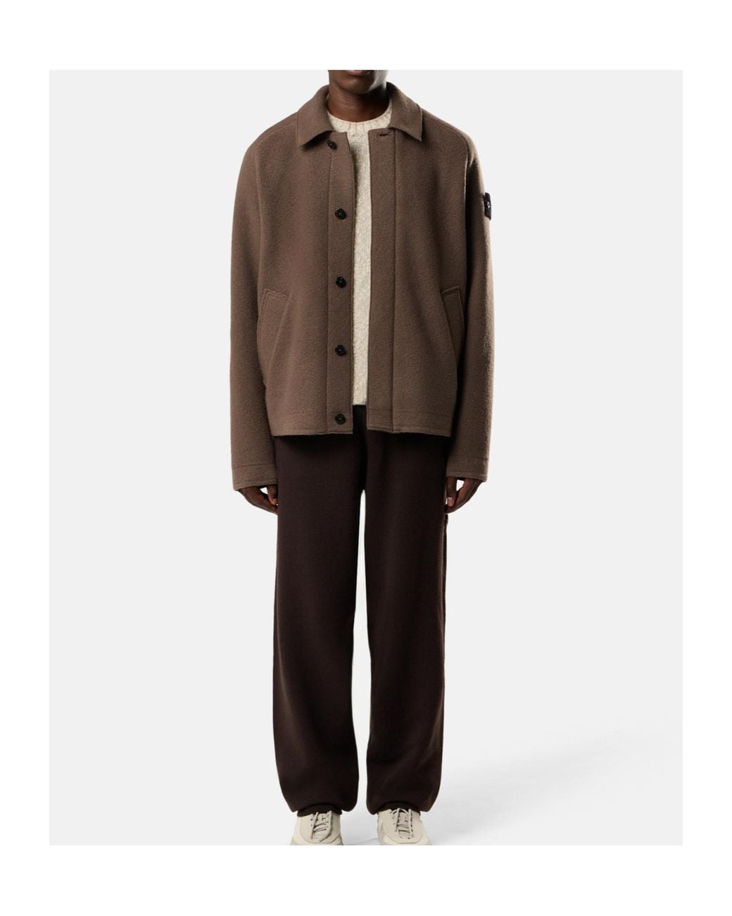 Stone Island Brown Regular-Fit Cardigan With Raglan Sleeves for men