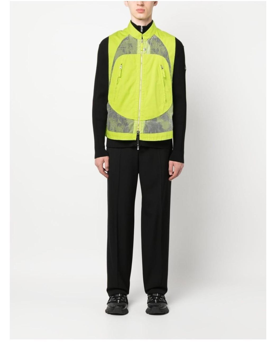 Stone Island Yellow Shadow Project Mesh Panelled Zipped Vest for men