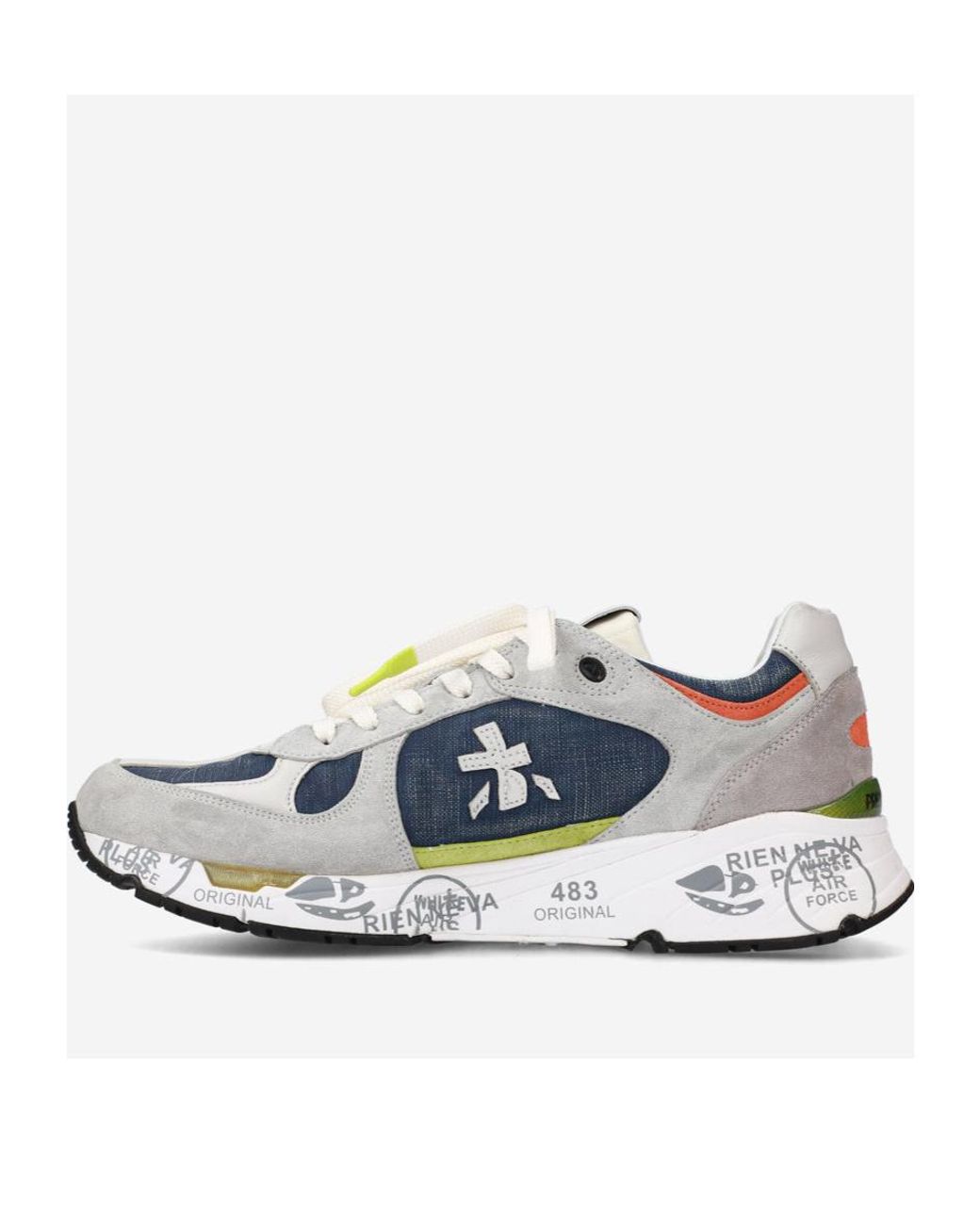 Premiata Blue Lace Up Sneakers for men
