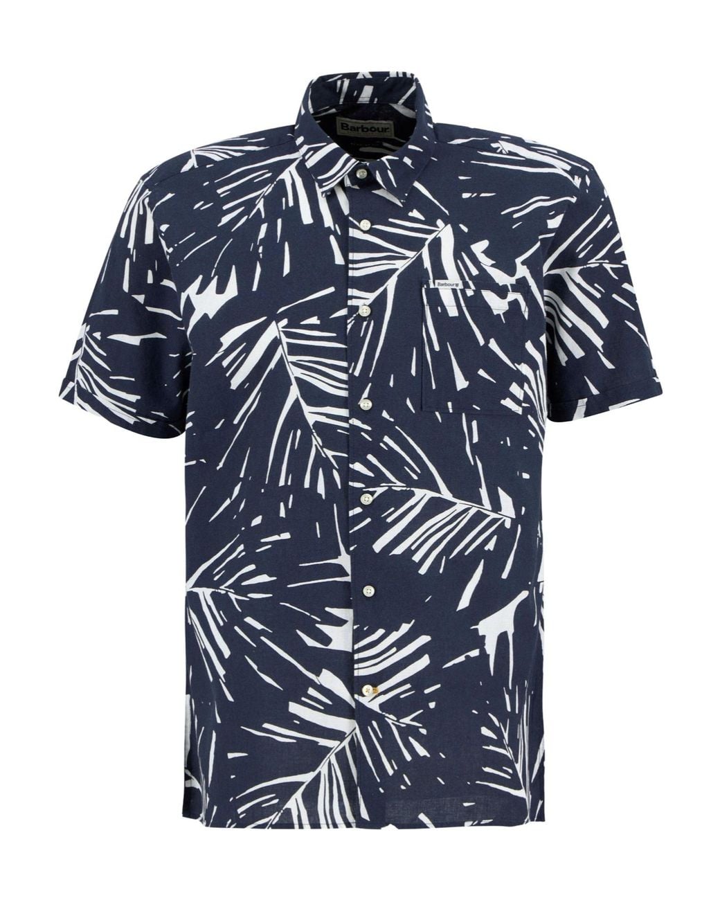 Barbour Blue Short-Sleeved Printed Shirt for men