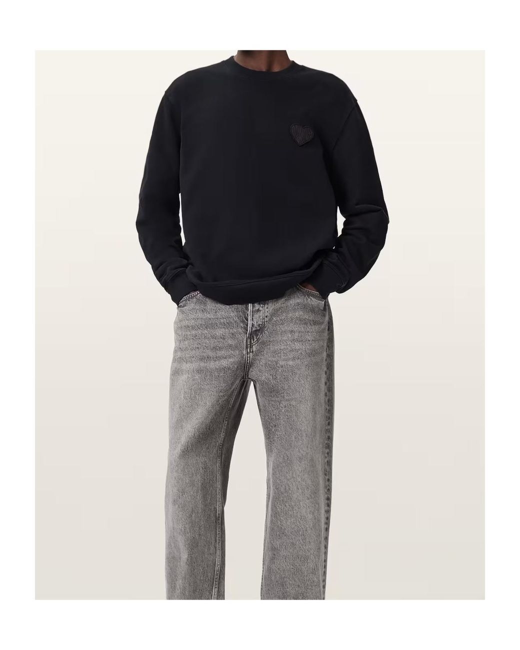 AllSaints Blue Lover Relaxed Crew Neck Jumper for men