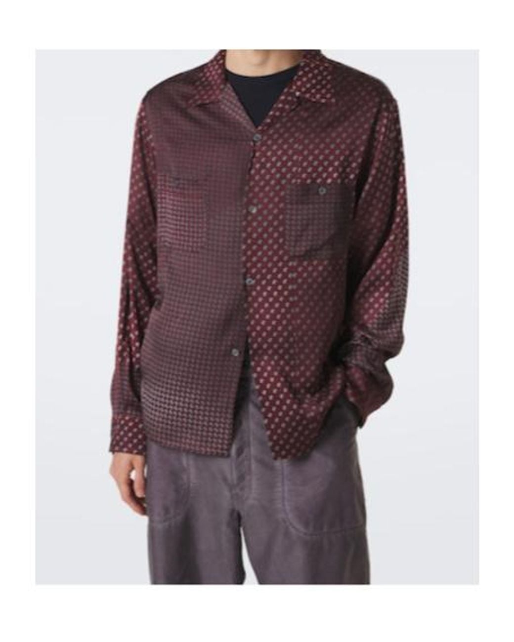 Maison Margiela Purple Paisley Satin Shirt for men