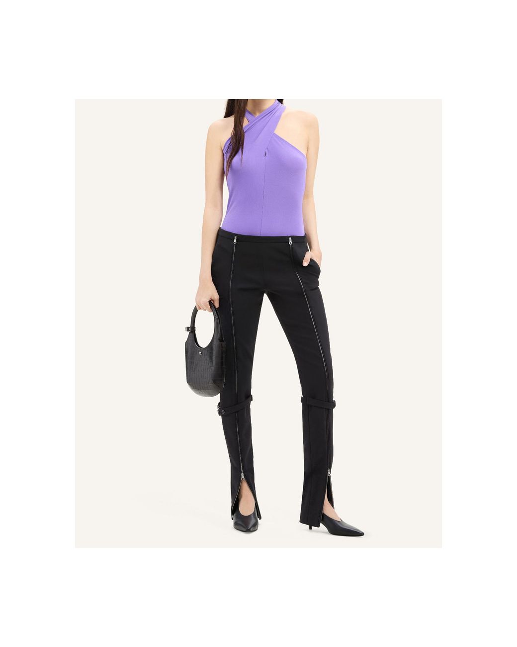 Courreges Black Courrèges Zip Detailed Pants