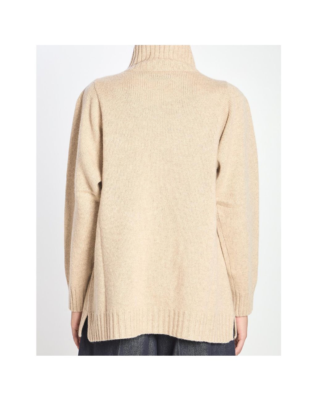 Max Mara Natural Turtleneck Knitted Jumper