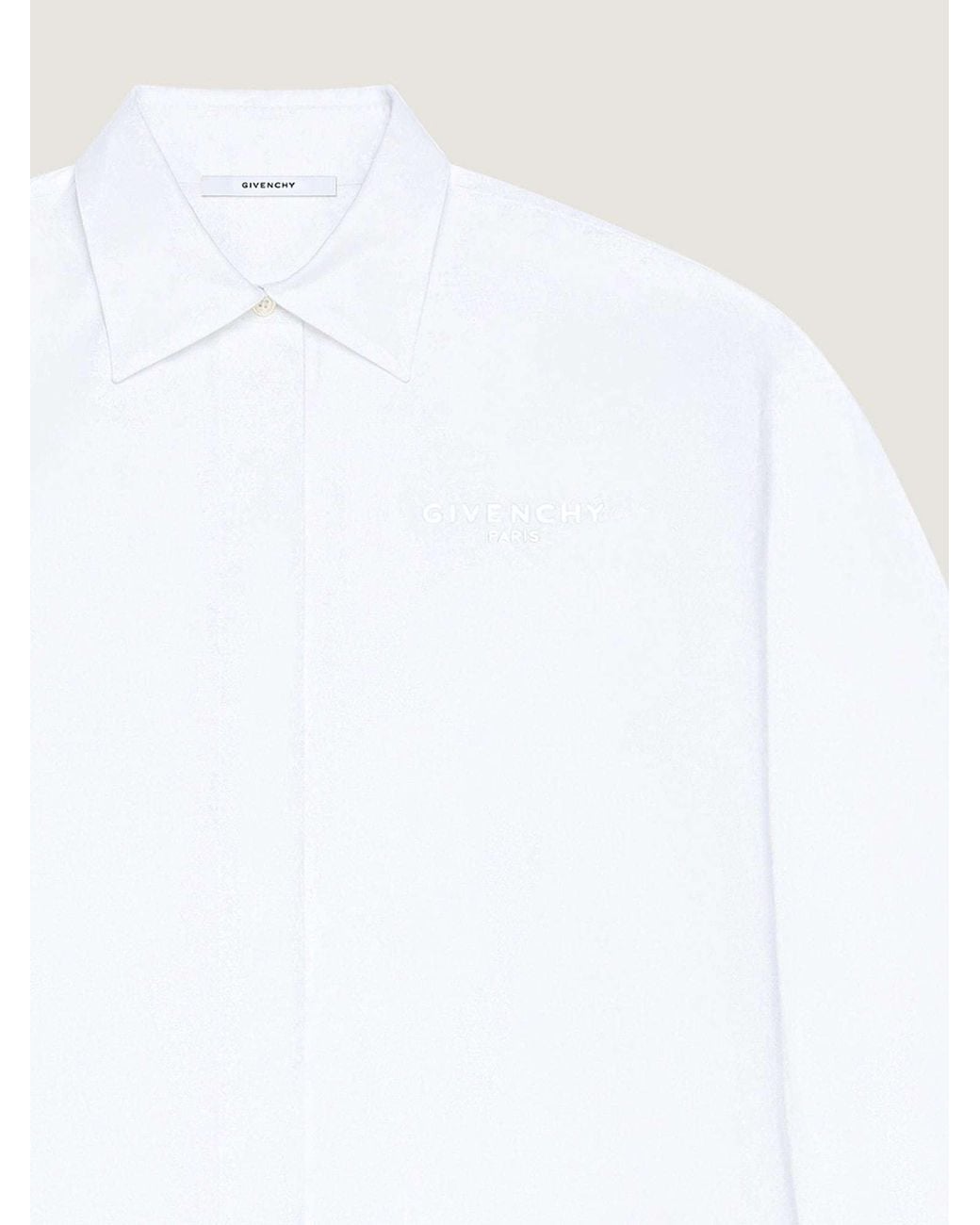 Givenchy White Paris Logo Long-Sleeved Shirt