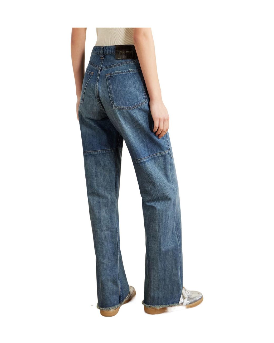 Wales Bonner Blue Chance Frayed Straight-Leg Jeans