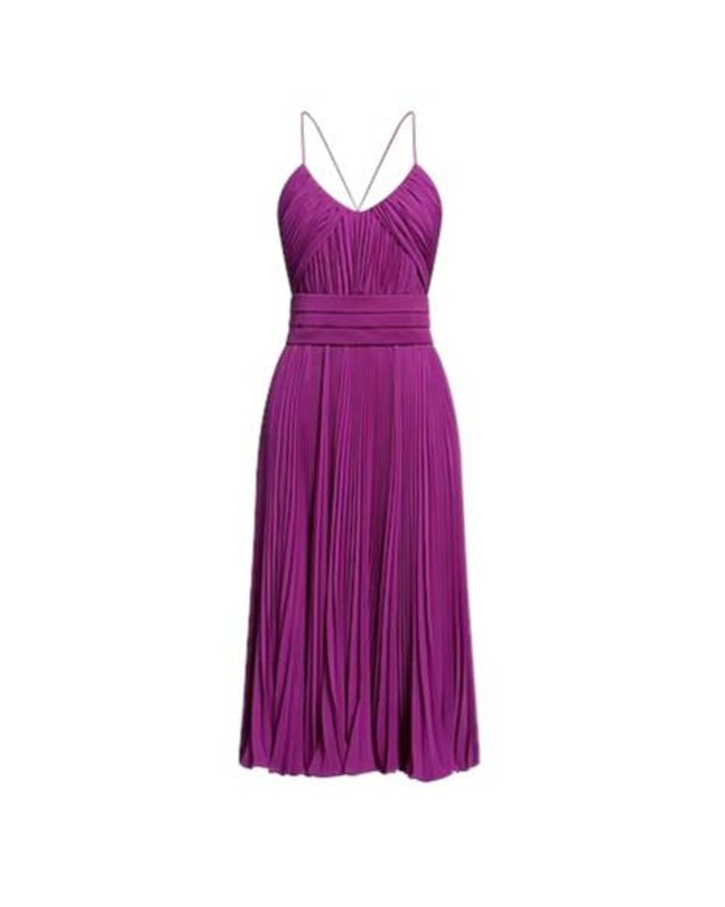 Max Mara Purple Pleated Dress