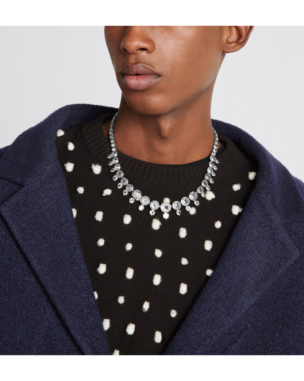 Dior Blue Off-The-Shoulder Jacket for men