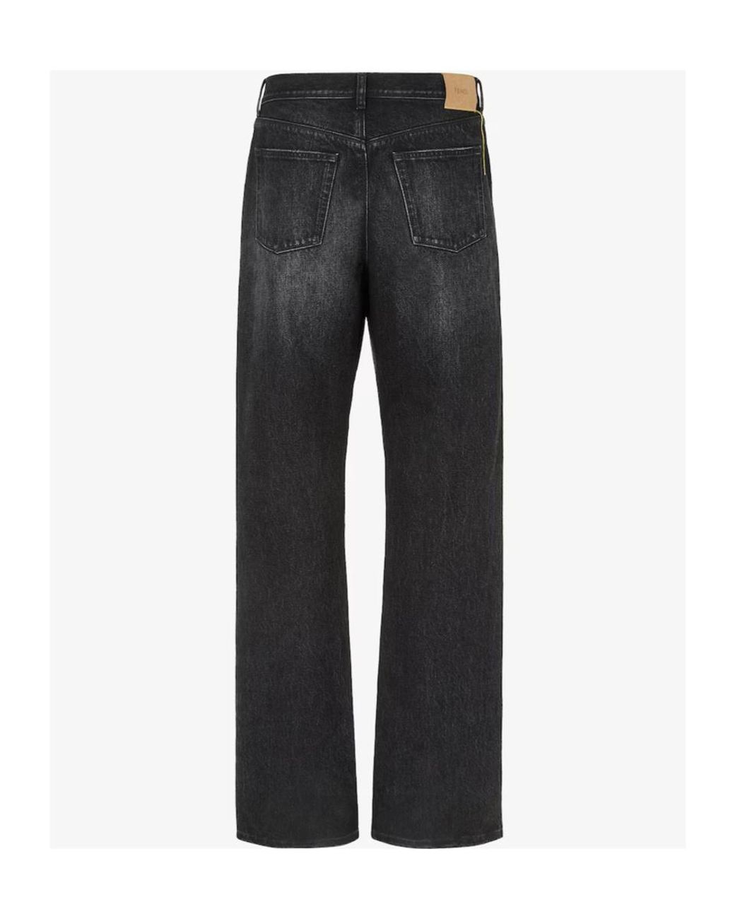 Fendi Gray Straight-Leg Long Jeans for men