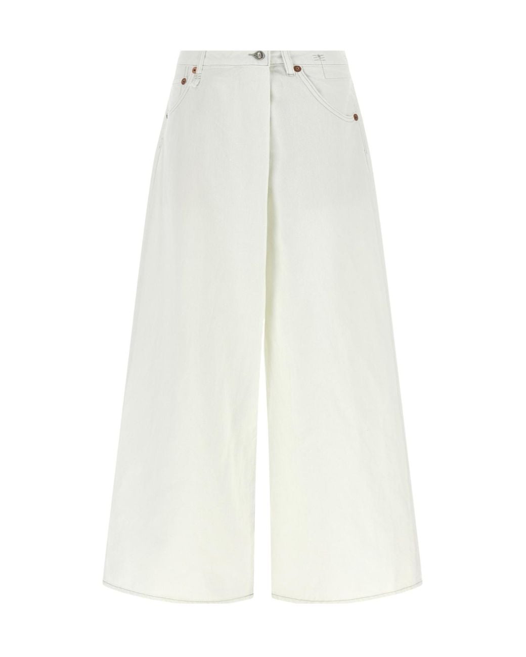 R13 White Belt Loop Jeans