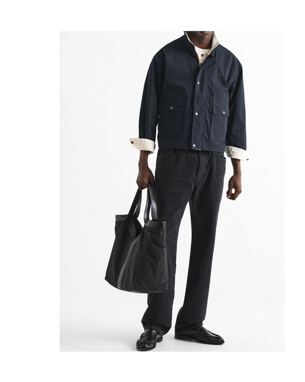 Saint Laurent Blue Simple Collar Jacket for men