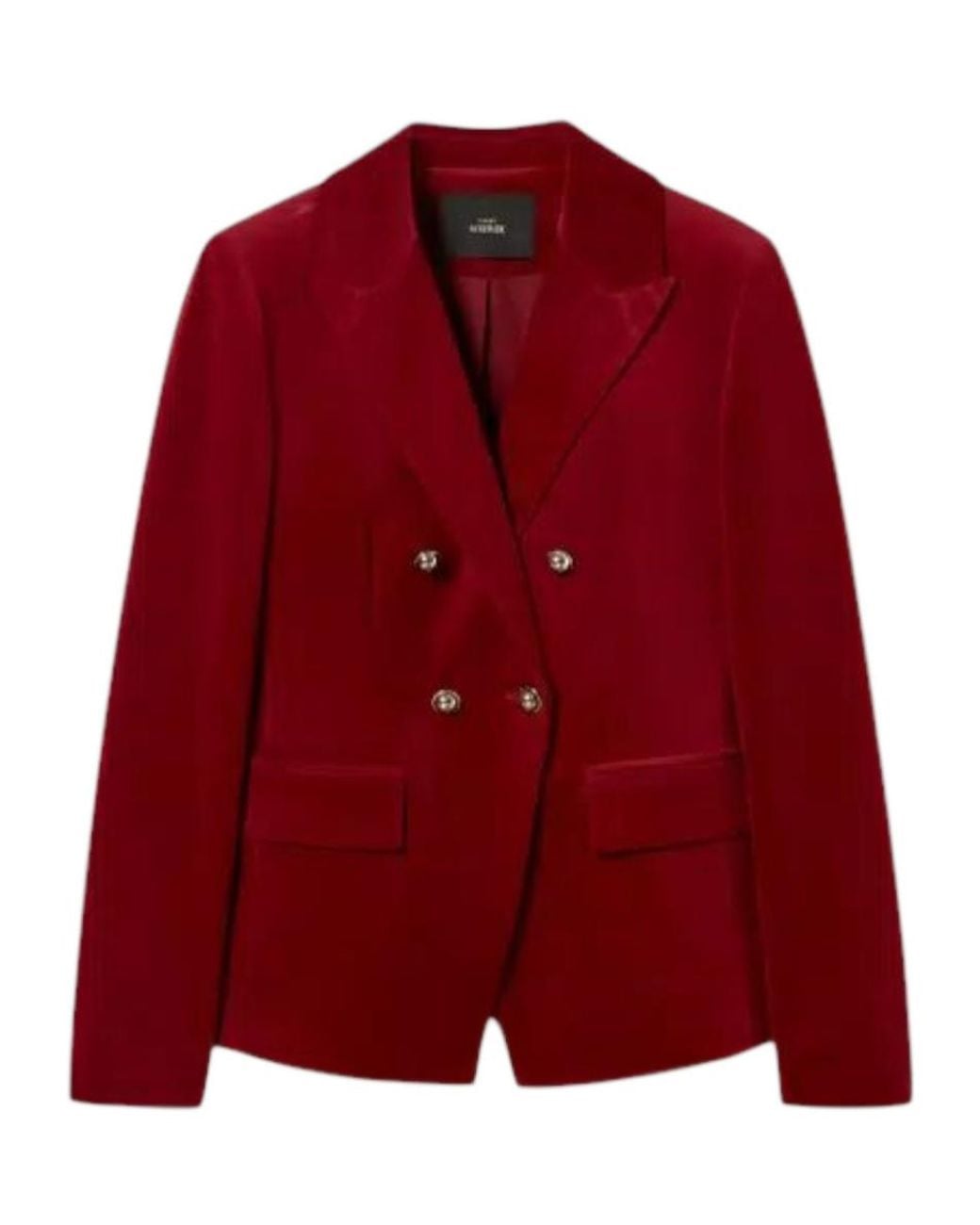 Twinset Red Double-Breasted Blazer