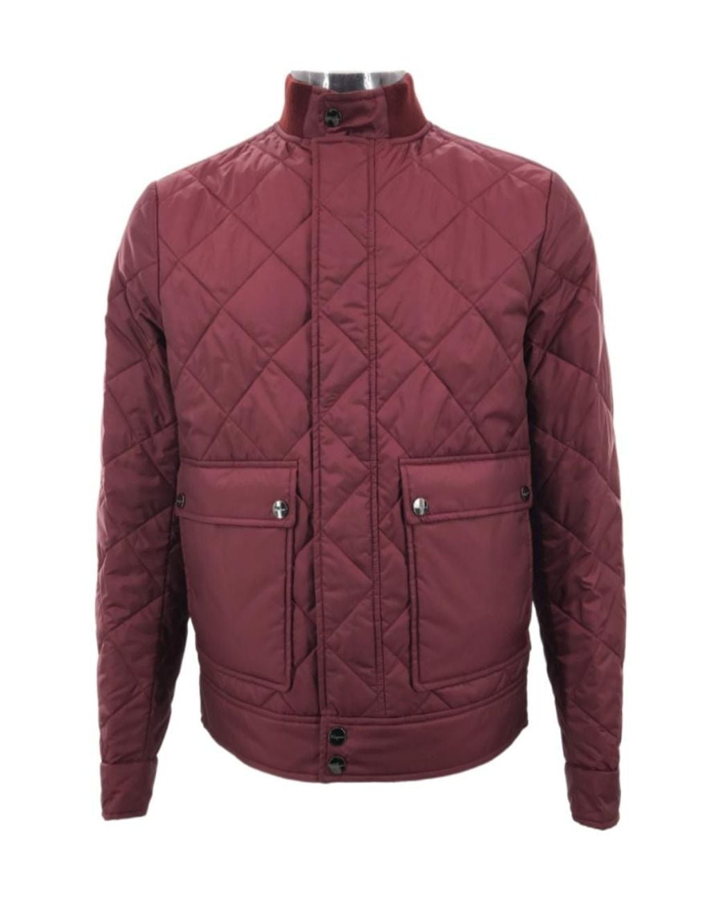 Ferragamo Red Quilted Cotton Suit With Standing Collar for men