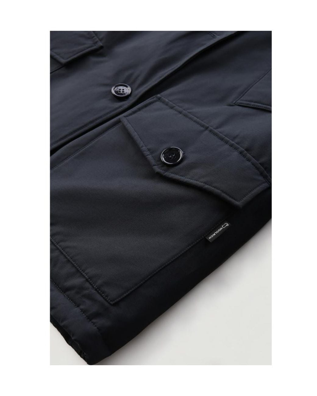 Woolrich Black Arctic Hooded Buttoned Jacket