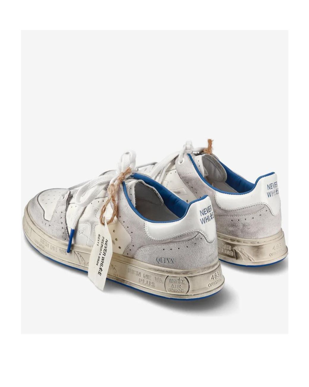 Premiata White Logo Sports Shoes