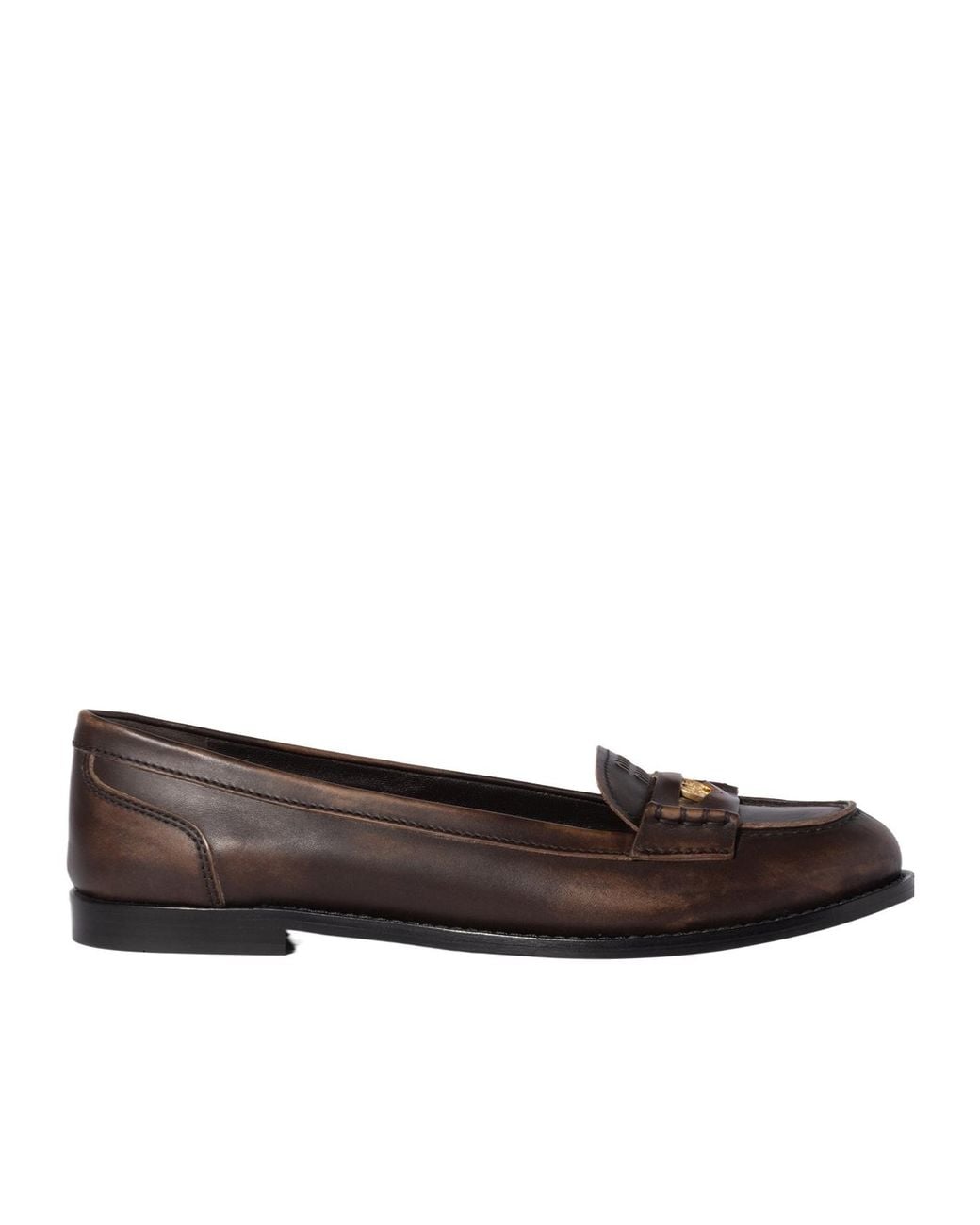 Miu Miu Brown Logo Loafers