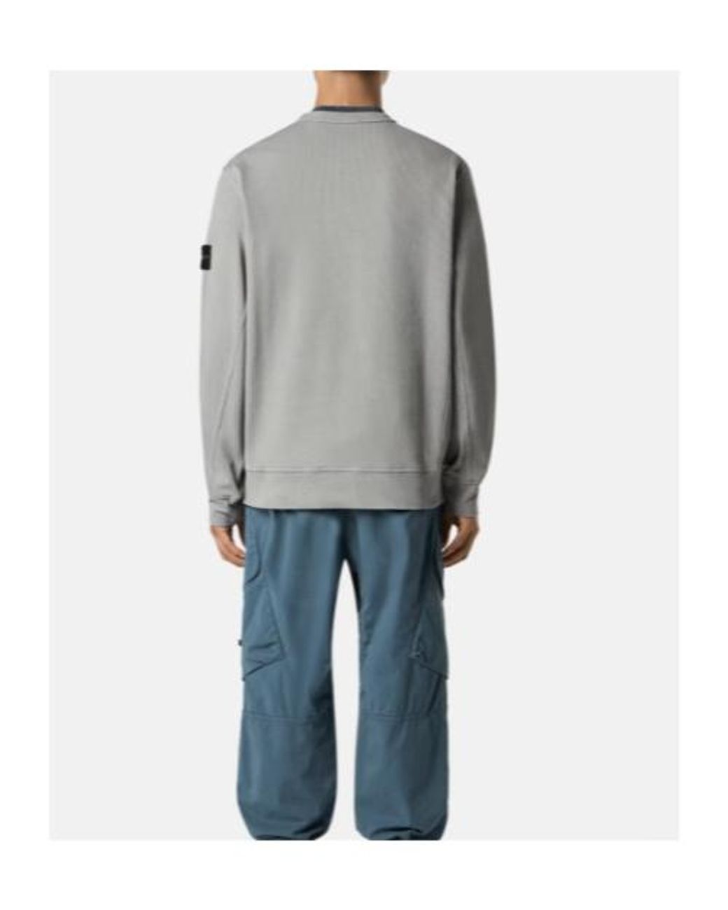 Stone Island Gray 6100017 Organic Cotton Interlock Regular-Fit Crew-Neck Sweatshirt for men