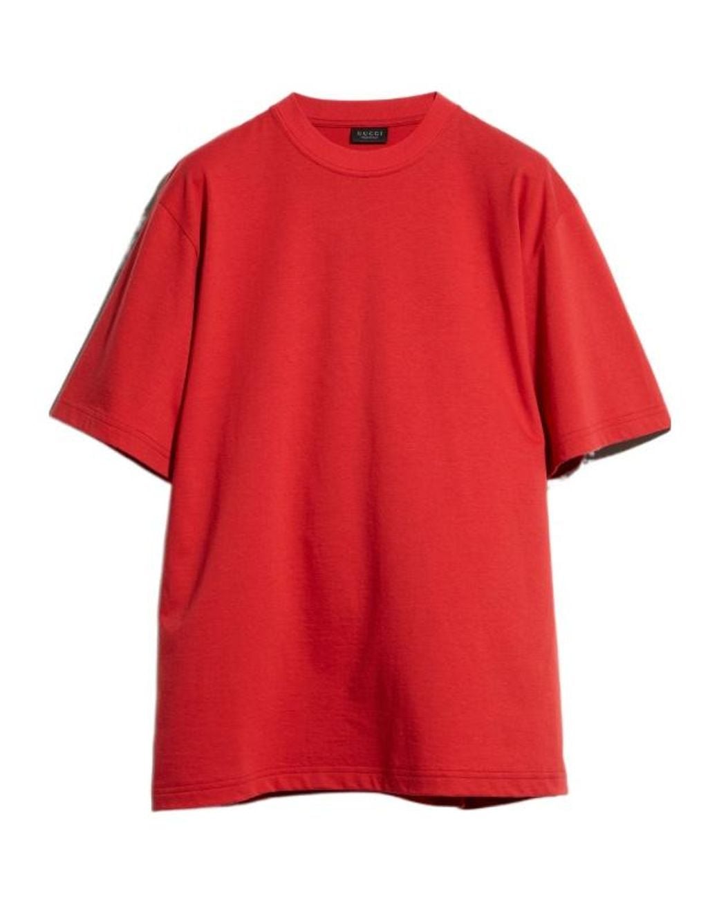 Gucci Red Cotton Silk Jersey T-Shirt