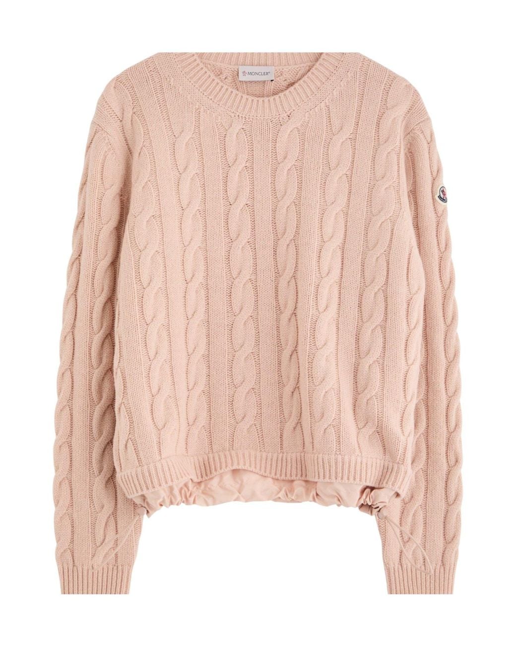 Moncler Pink Wool-Cashmere Cable Knit Jumper