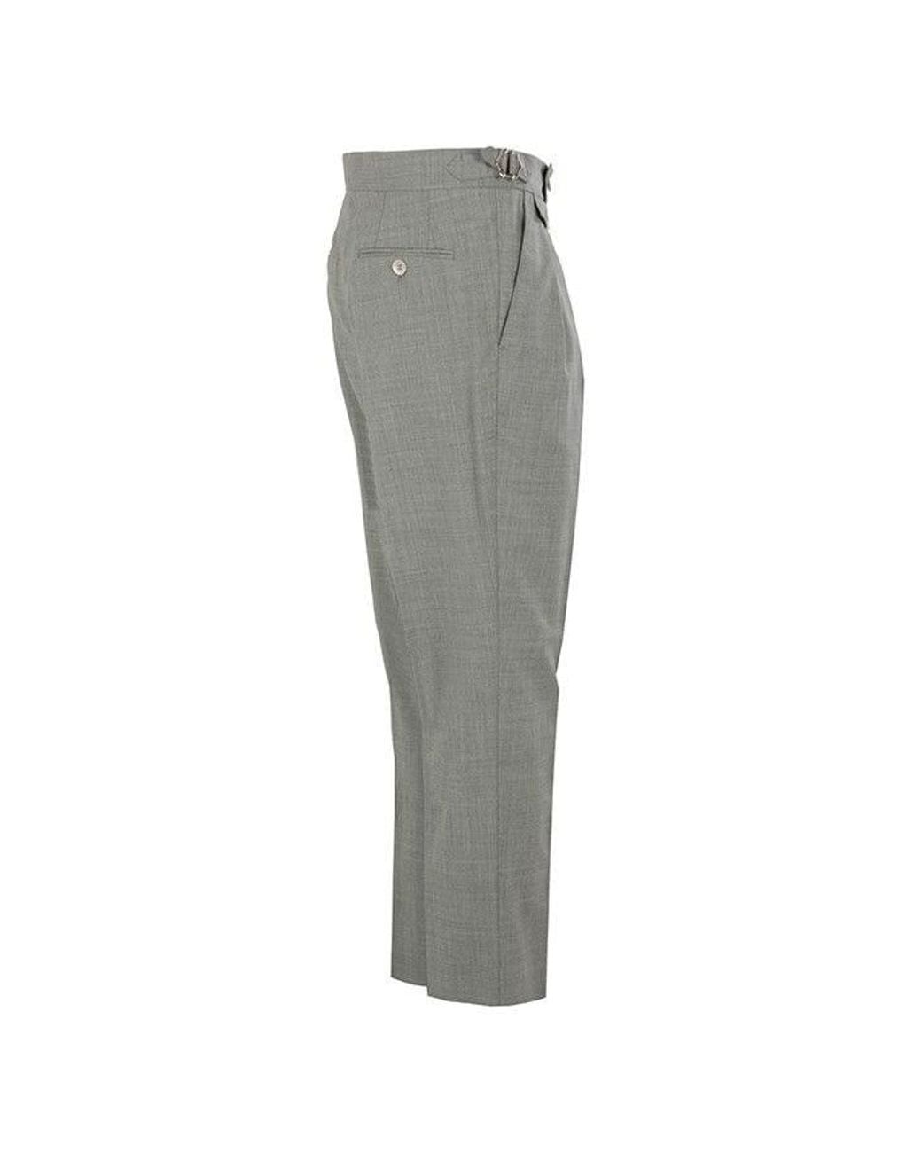 Brunello Cucinelli Gray Wool Tailored Trousers for men