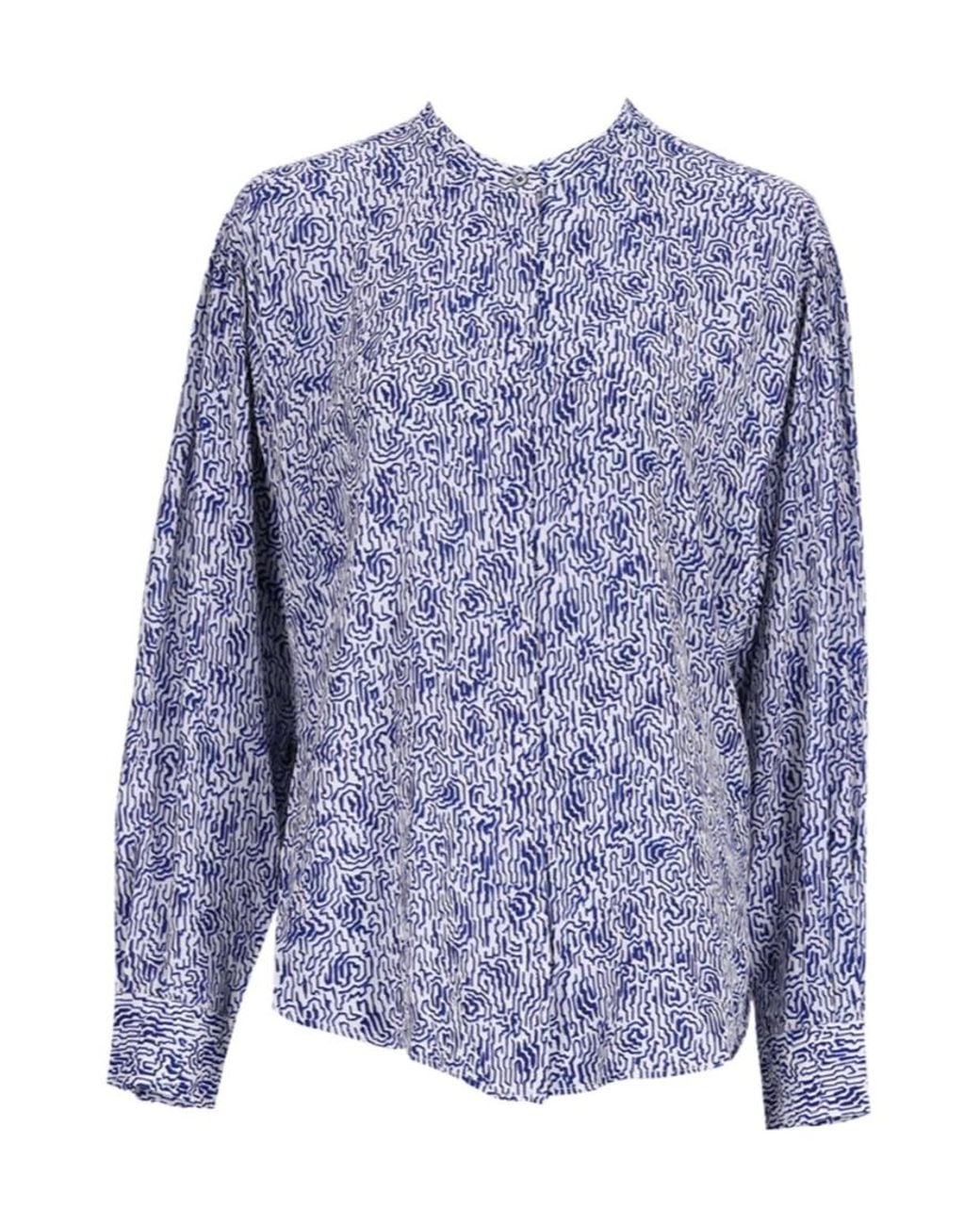 Isabel Marant Blue Catchell Abstract-Print Shirt